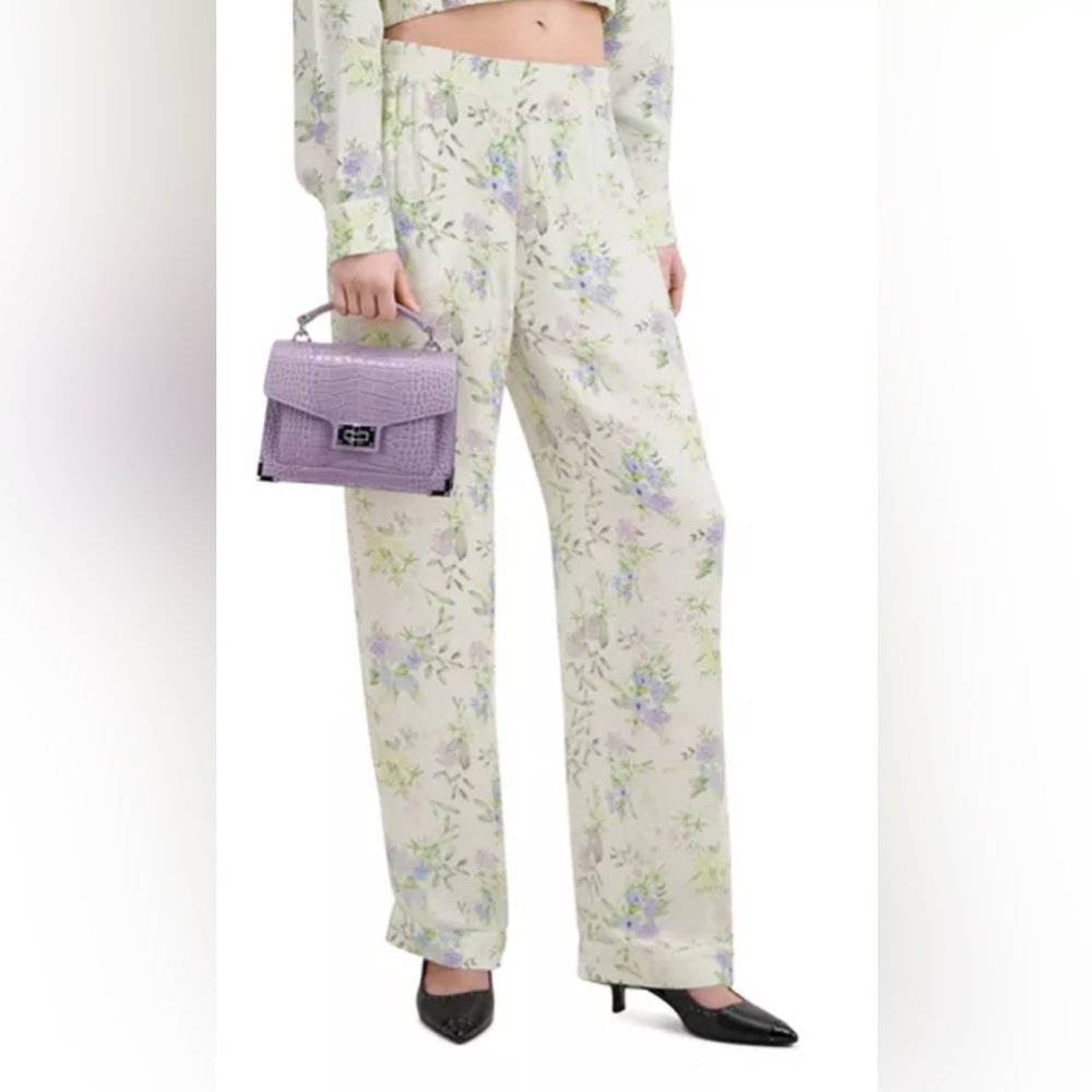 The Kooples Cream Floral Straight-Leg Pants - Picture 2 of 8